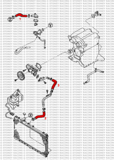 Stoney Racing Silicone Silicone Radiator Hose Kit for Mazda MX5 (Eunos / Miata) Mk1 (NA) 1.8 1989-1998