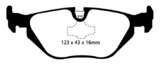 EBC Greenstuff Rear Brake Pads for BMW 3 Series (E36) Non-M3 models 1990-1998