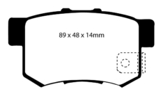 EBC Redstuff Rear Brake Pads for Honda Civic Type R (EP3) 2001-2005